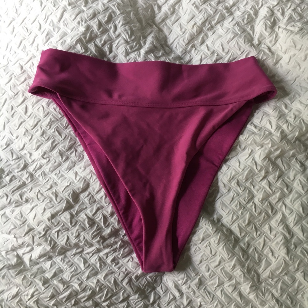 Vibrant Pink High-Waisted Bikini Bottom